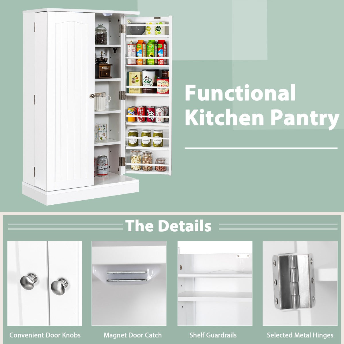17-Tier Buffet Cupboard for Dining Room, Living Room & Entryway