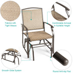 2 Pieces Outdoor Single Glider Chair with Steel Frame for Pool, Patio