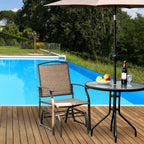 2 Pieces Outdoor Single Glider Chair with Steel Frame for Pool, Patio