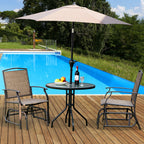 2 Pieces Outdoor Single Glider Chair with Steel Frame for Pool, Patio