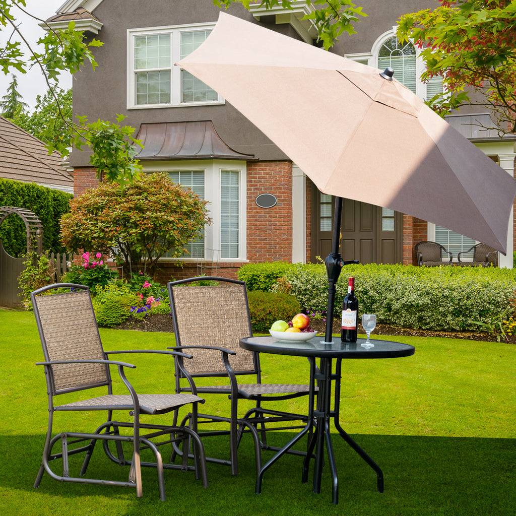 2 Pieces Outdoor Single Glider Chair with Steel Frame for Pool, Patio