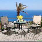 2 Pieces Outdoor Single Glider Chair with Steel Frame for Pool, Patio