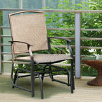 2 Pieces Outdoor Single Glider Chair with Steel Frame for Pool, Patio