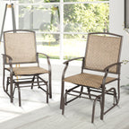 2 Pieces Outdoor Single Glider Chair with Steel Frame for Pool, Patio
