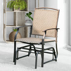 2 Pieces Outdoor Single Glider Chair with Steel Frame for Pool, Patio