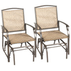 2 Pieces Outdoor Single Glider Chair with Steel Frame for Pool, Patio