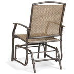 2 Pieces Outdoor Single Glider Chair with Steel Frame for Pool, Patio
