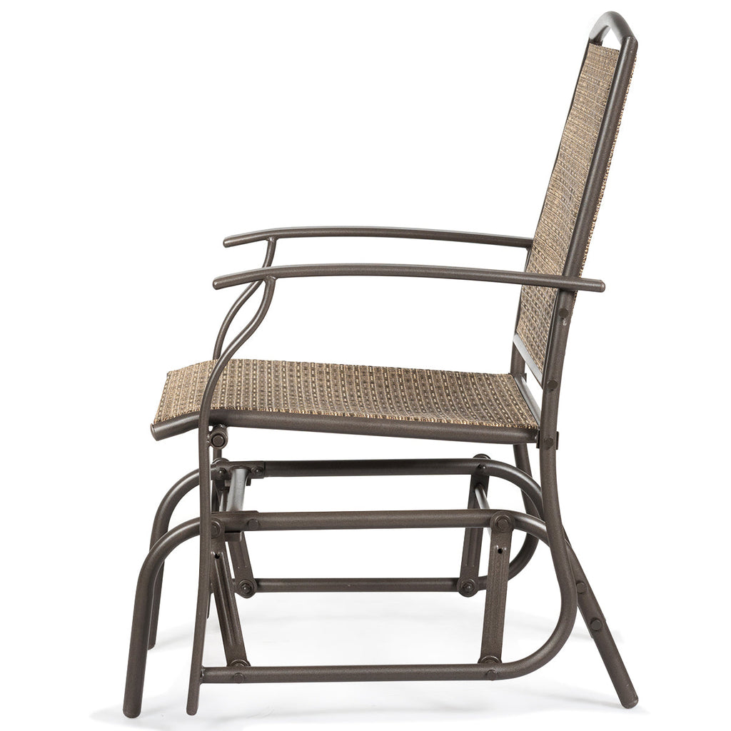 2 Pieces Outdoor Single Glider Chair with Steel Frame for Pool, Patio