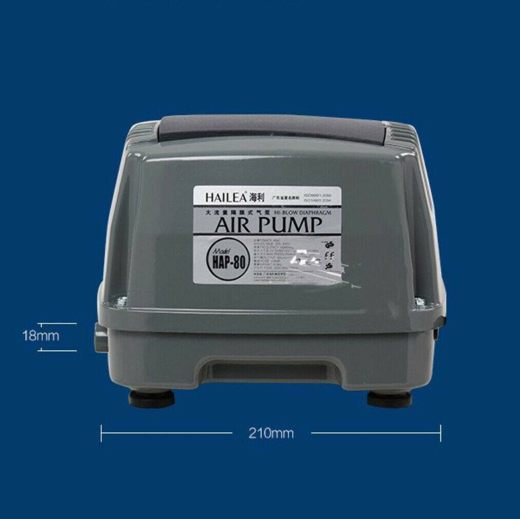 HAP-80 Hiblow Air Diaphragm Pump Aquarium Pond Septic Linear 80L/M