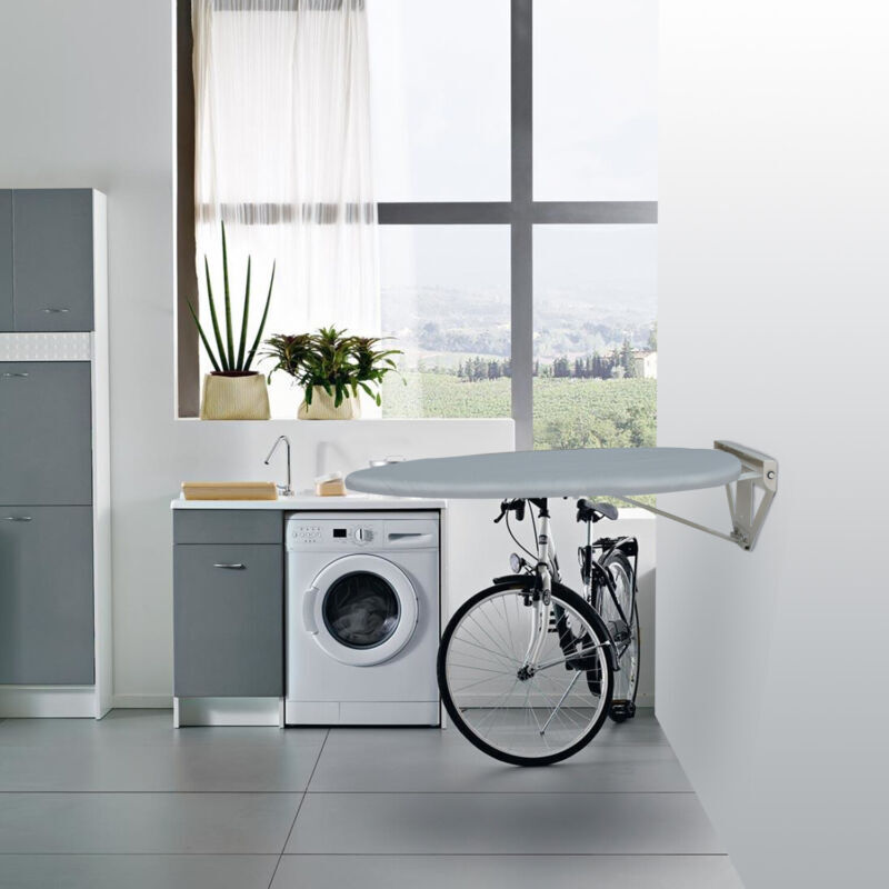 Wall-Mounted Ironing Board Foldable Fold Down Ironing Station for Home Apartment