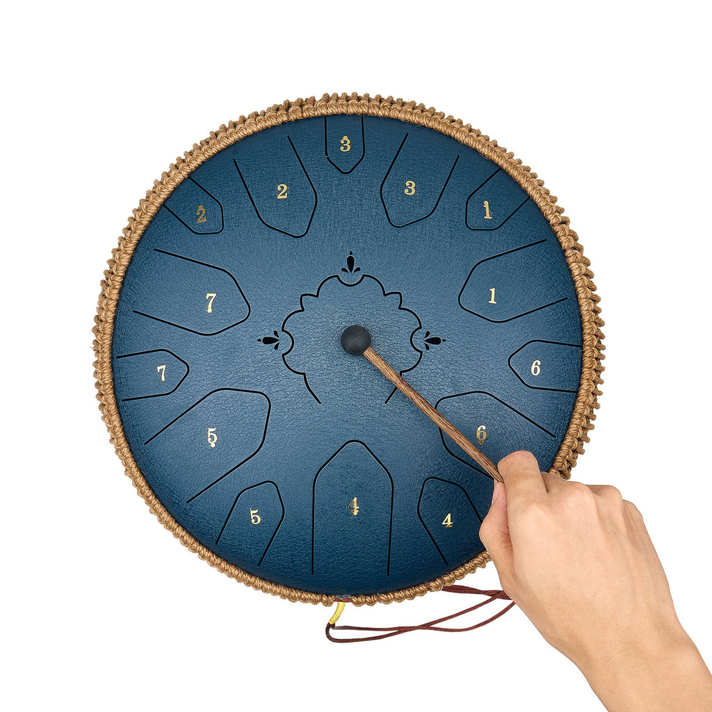 33cm Steel Tongue Drum, 15-Note C Major with Mallets for Relaxation