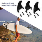 3Pcs Soft Surf Fins Top Surfboard Thruster 6 Fins Screws Surfing Accessories AU
