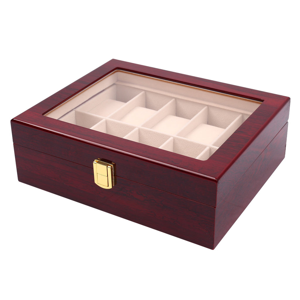 10 Grid Slots Wooden Watch Display Box Storage Case Gift Jewelry Organizer AU