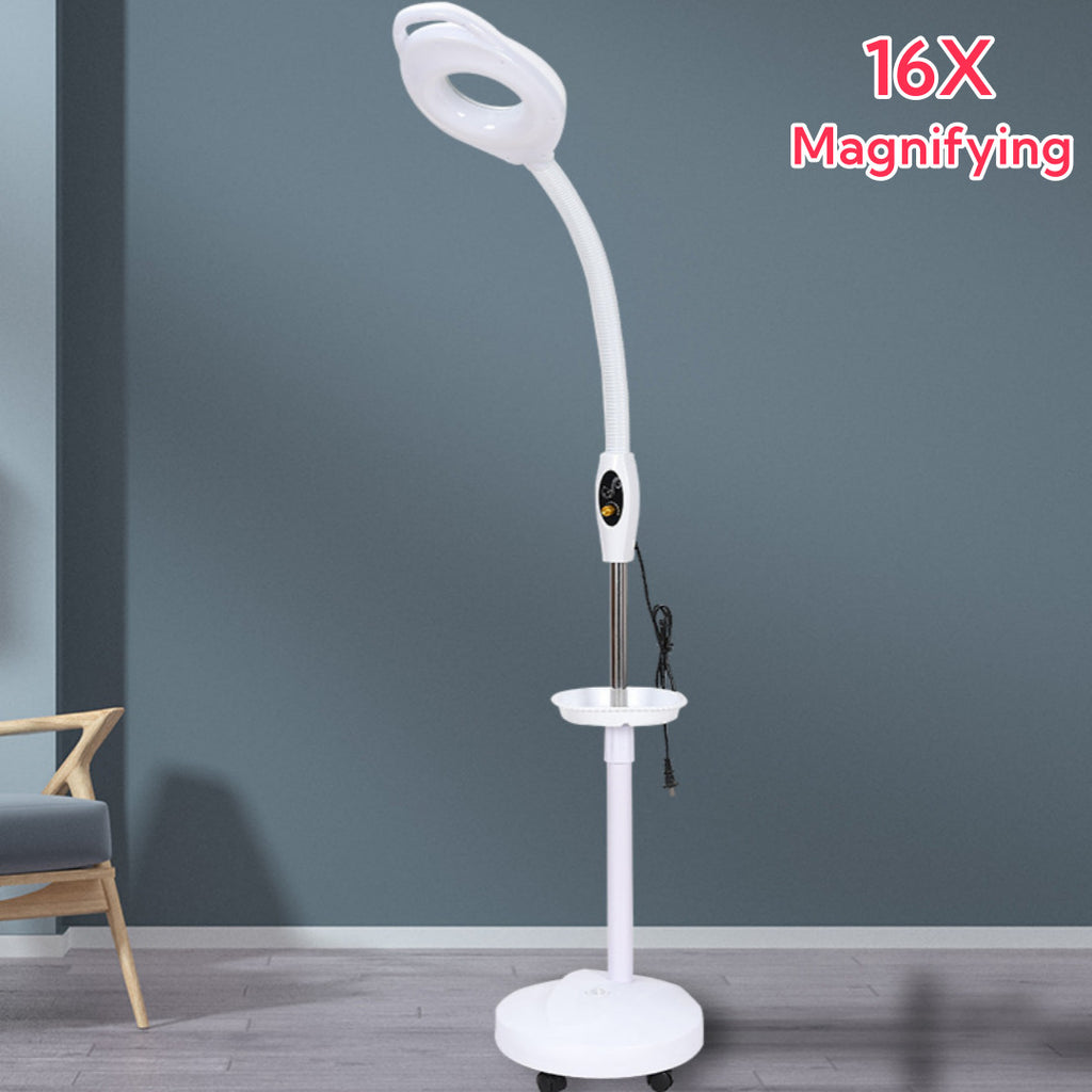 16x Magnifying Glass w/ Light Flexible Gooseneck Magnifying Floor Lamp LED light