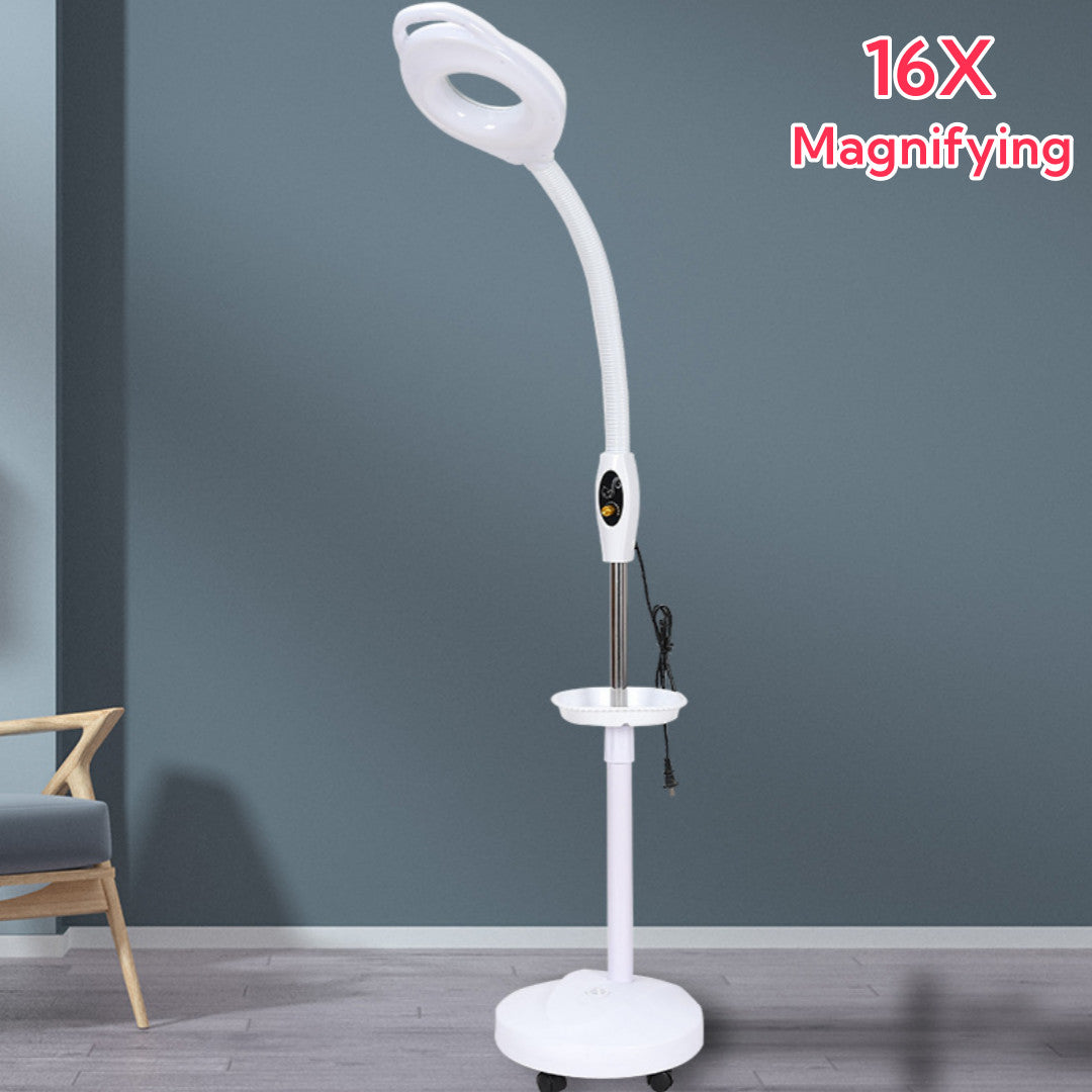 16x Magnifying Glass w/ Light Flexible Gooseneck Magnifying Floor Lamp LED light