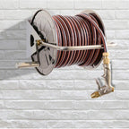 Steel Industrial Water Hose Reel Holder 1/2'' X 60M Capacity & Barb Fittings