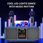 Bluetooth Karaoke Speaker & 2 Wireless Microphones Rechargeable Karaoke Machine