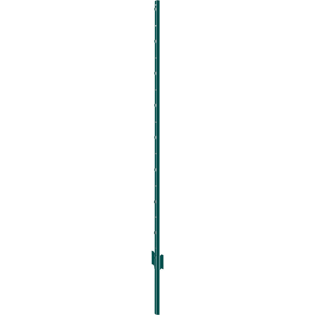 5 Ft U-Channel Metal Fence Posts, Set of 10, Durable Green