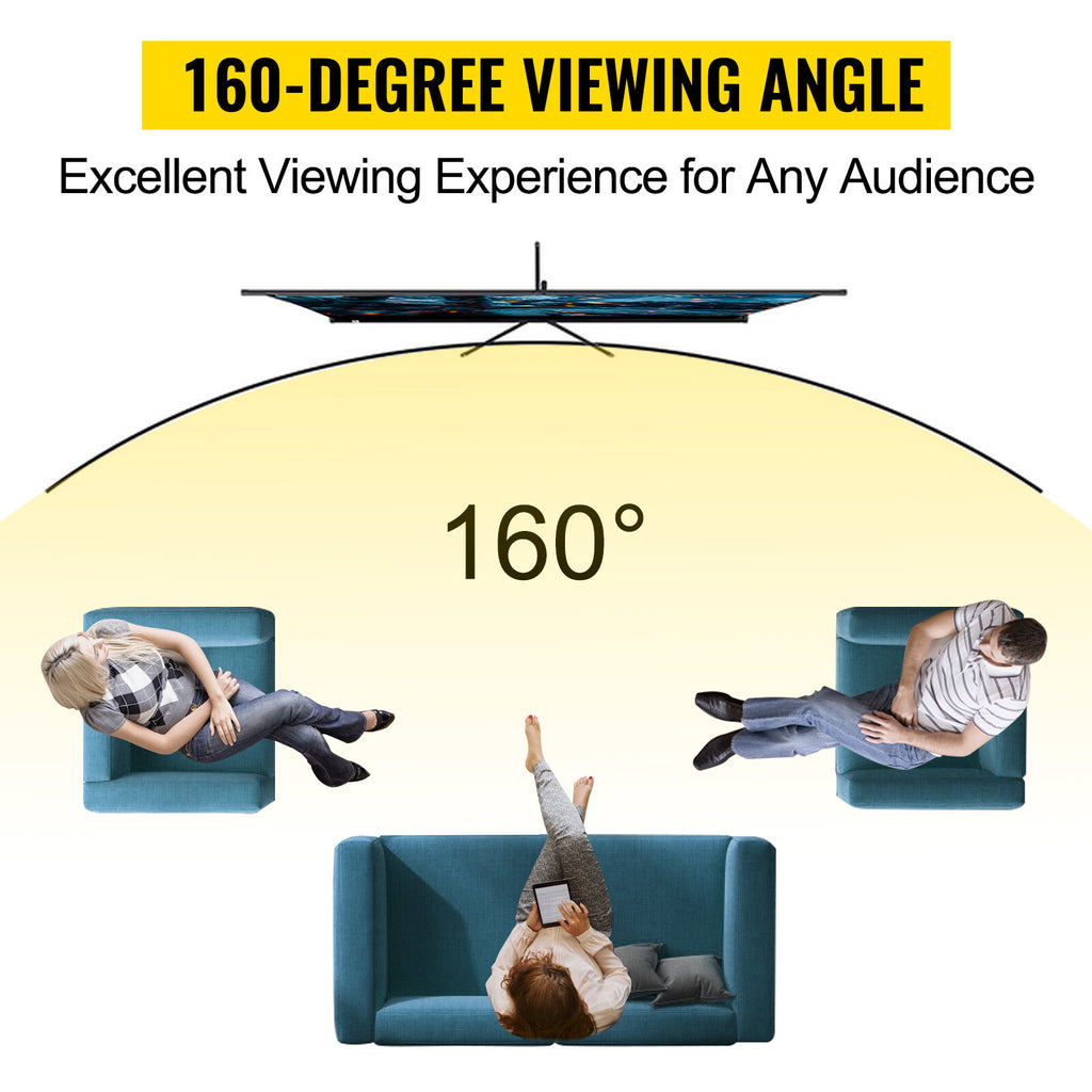 100" Portable Projector Screen with Adjustable Tripod for Indoor & Outdoor Use