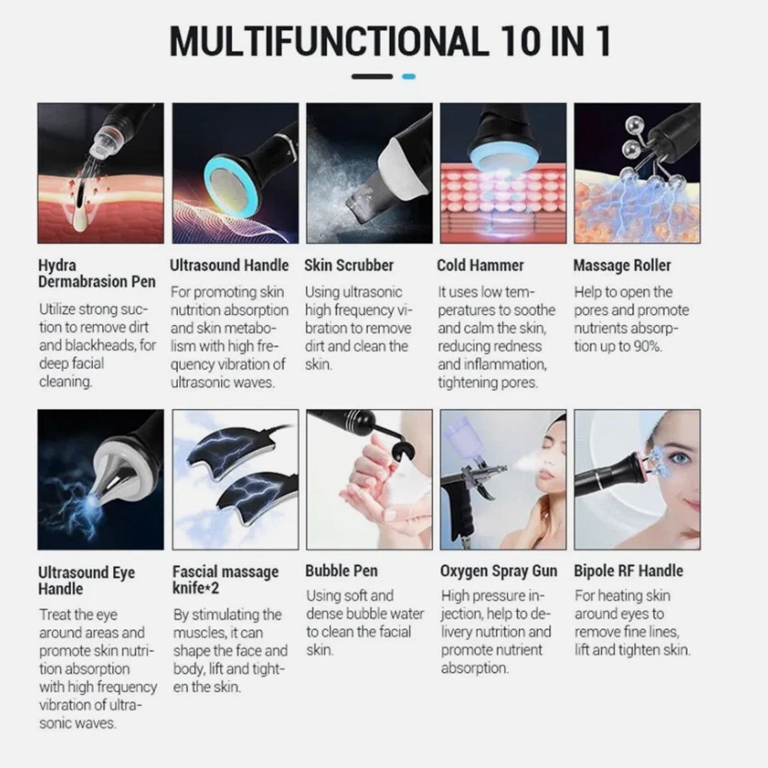 10in1 Water Dermabrasion Deep Cleansing Hydra Dermabrasion Hydro Facial Machine