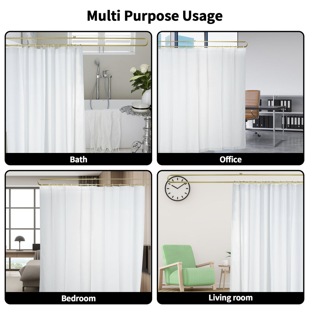 Privacy Partition Curtains U-Shape Room Divider for Beauty Salons Hospitals SPA