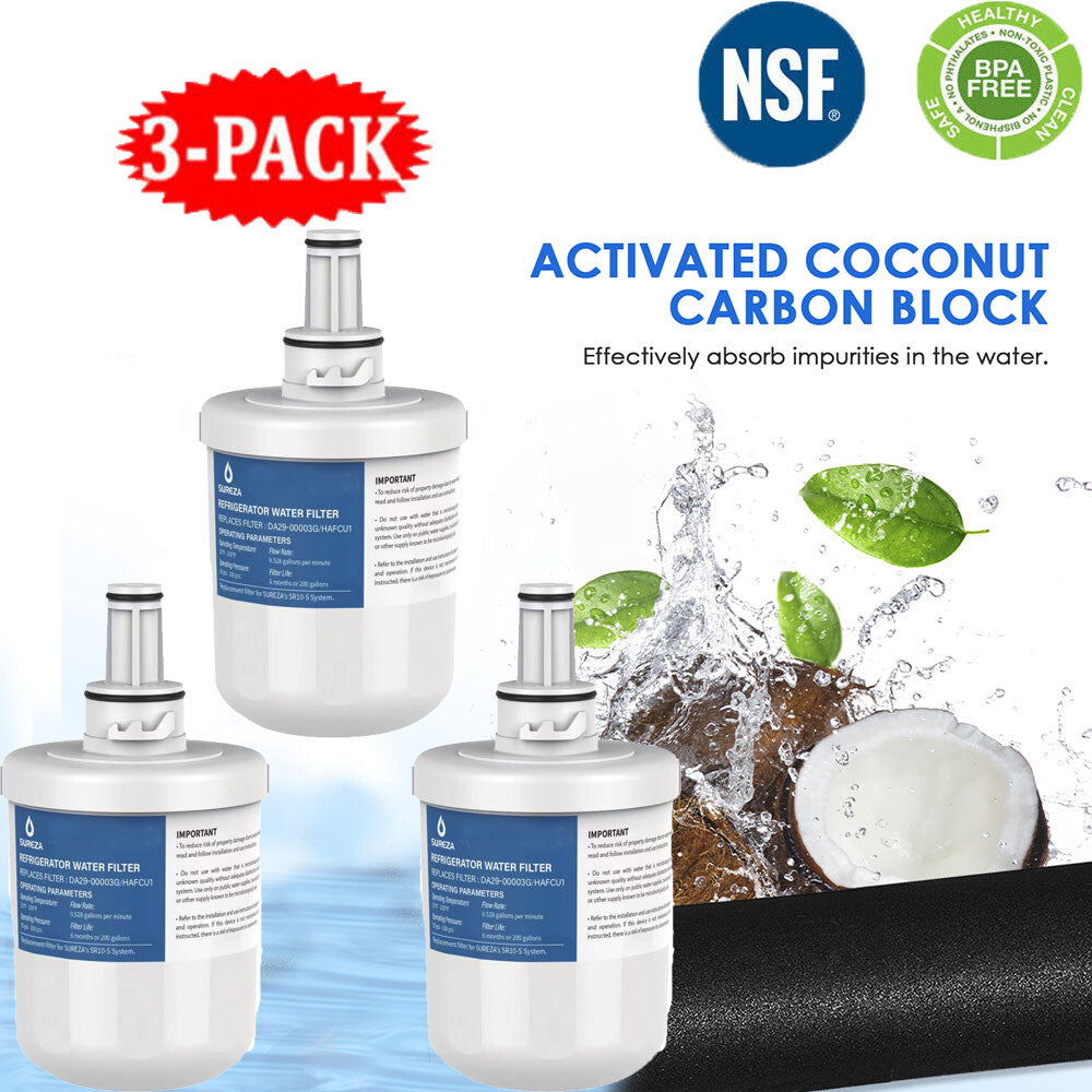 3X For Samsung SAMSUNG DA29-00003G / F / A / Fine series Ice&Water Fridge Filter