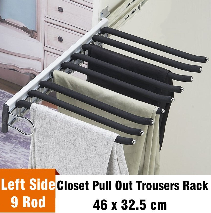 Wardrobe Trousers Rack Closet Put Out Telescopic Pants Shelves Dress Organizer