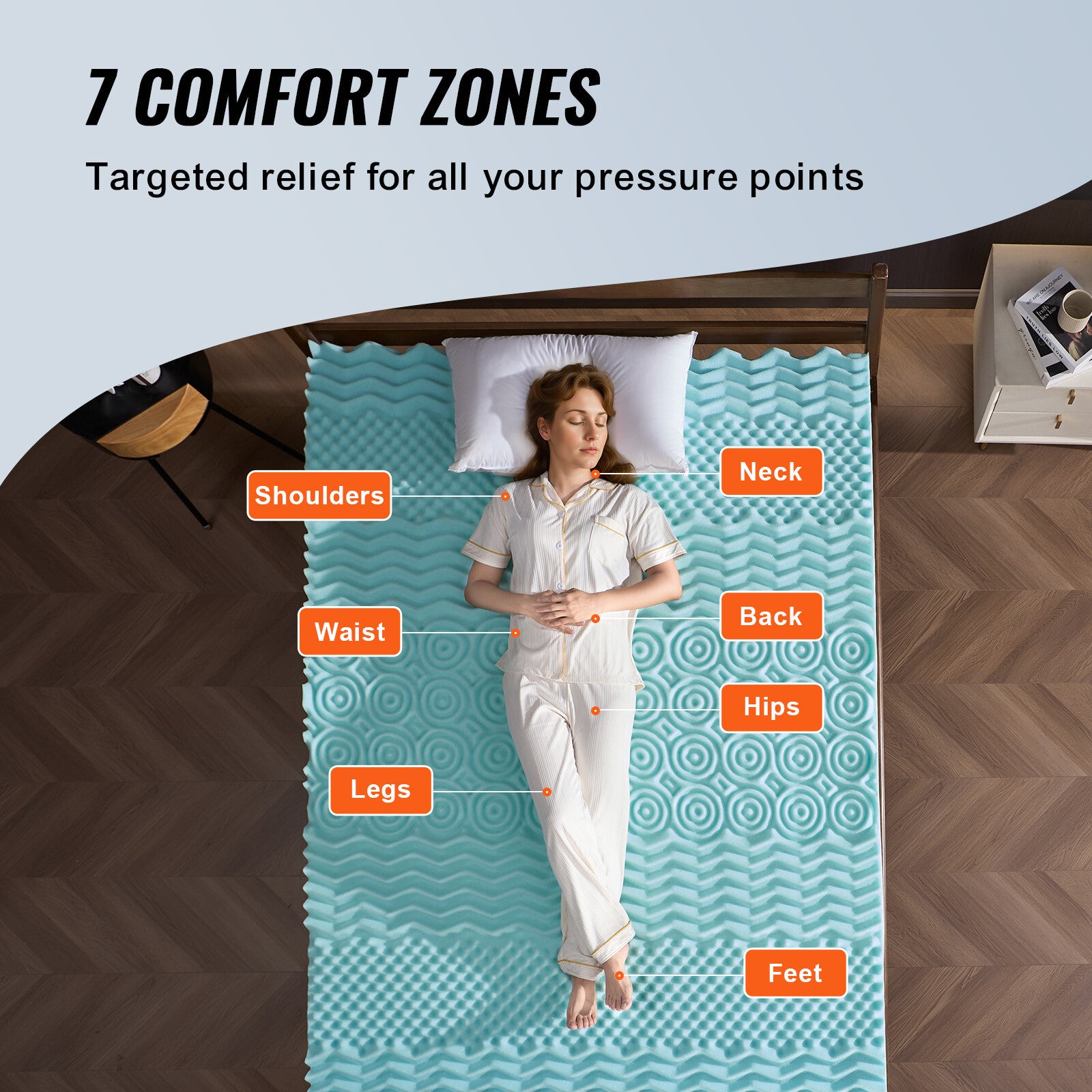 Queen Size Cooling Gel Memory Foam Mattress Topper - 2 Inch Comfort Layer