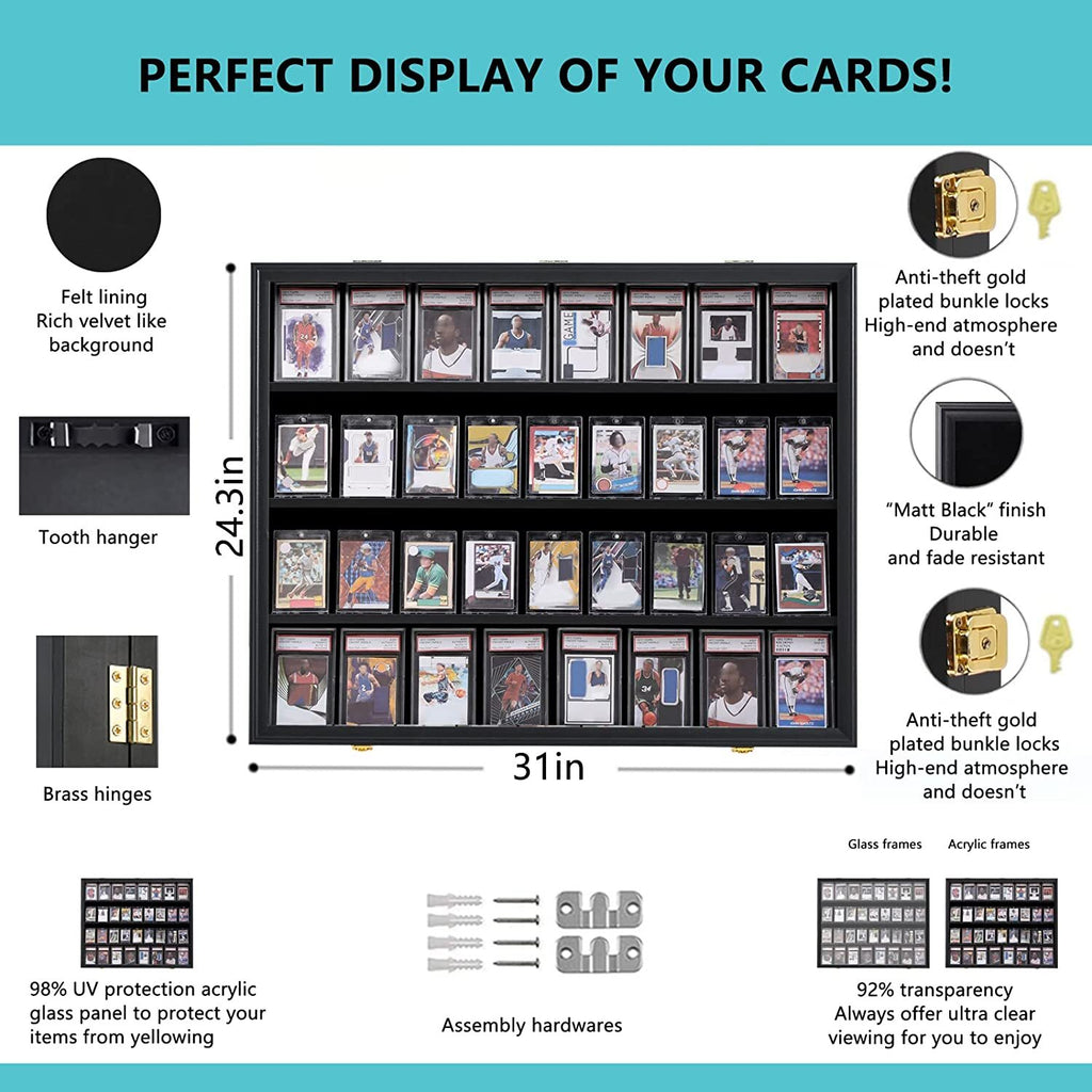 Graded Sports Card Display Case UV Protection Acrylic Baseball Card Display Case