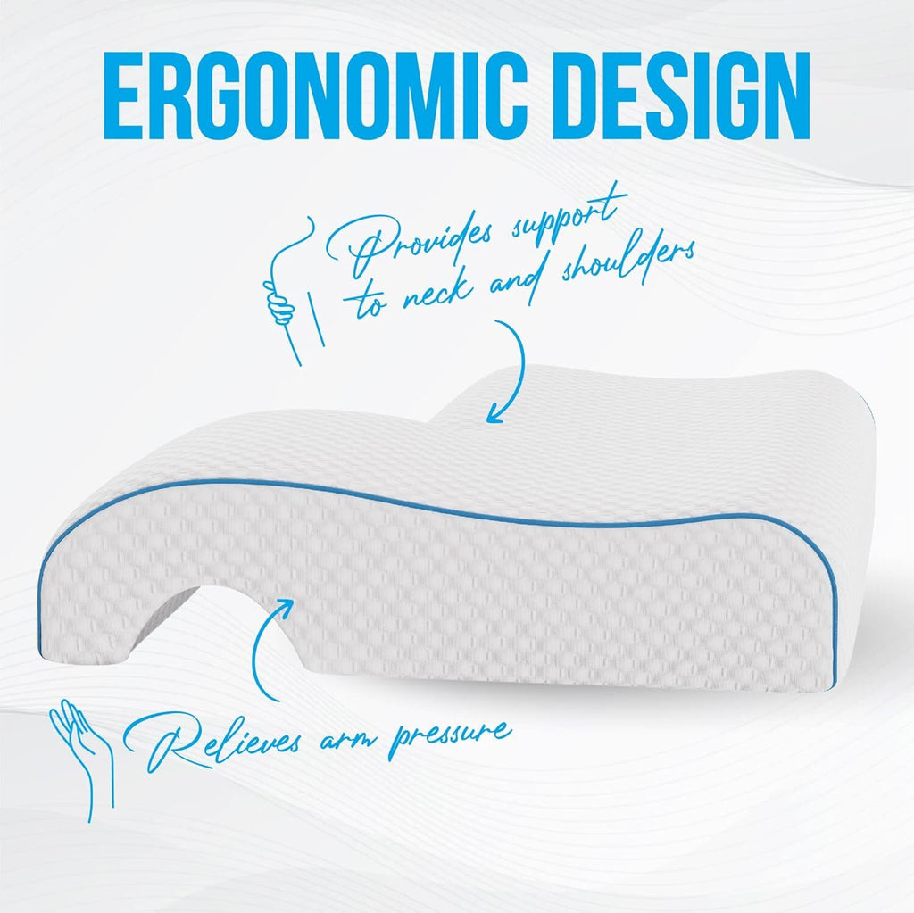 Couples Pillow Arched Cuddle Pillow with Arm Hole Slow Breathable Memory Foam AU