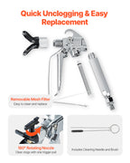High-Pressure Airless Paint Spray Gun with 517 Tip for Versatile Applications