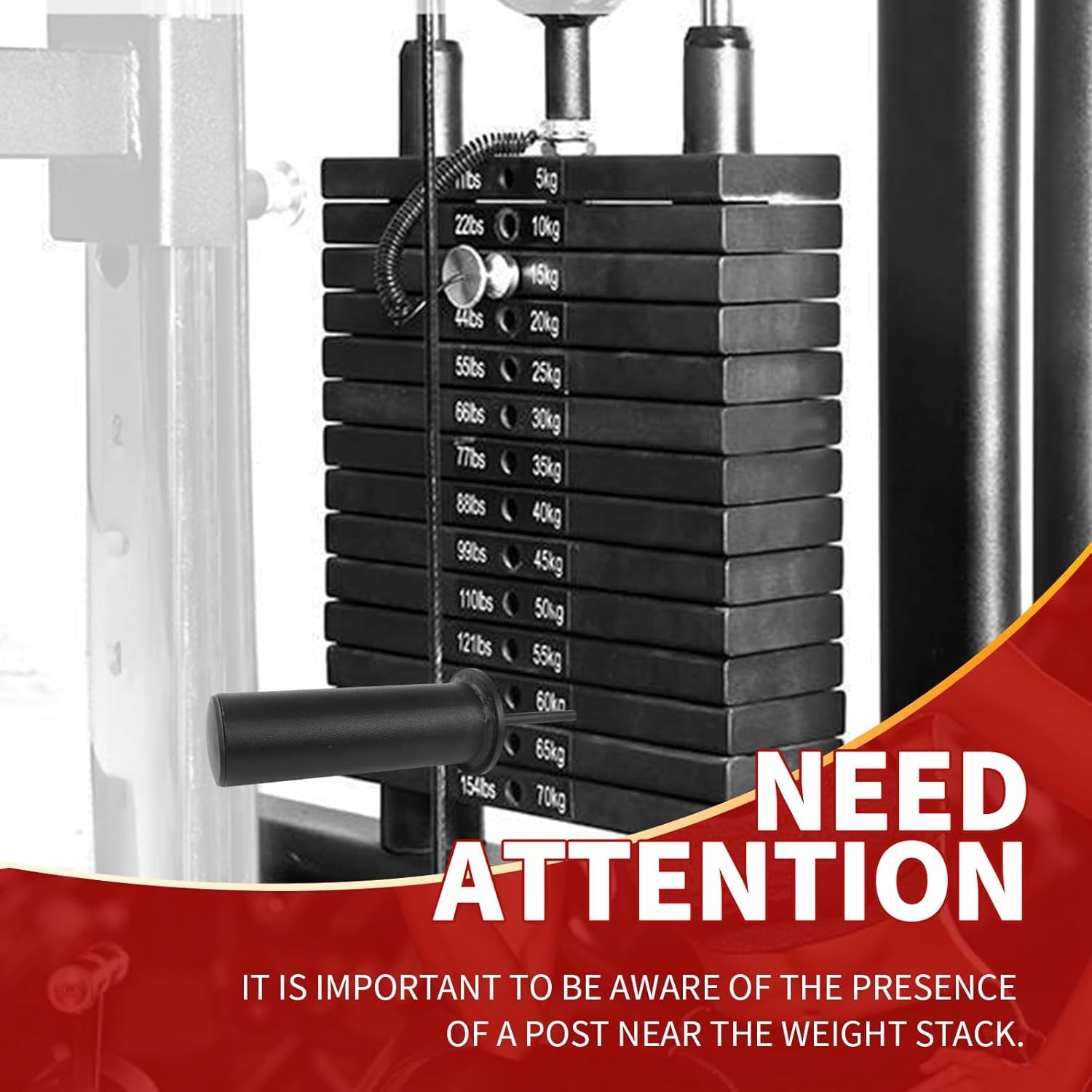 Weight Stack Pin Gym Equipment Weight Loading Extender Pin for Cable Machine