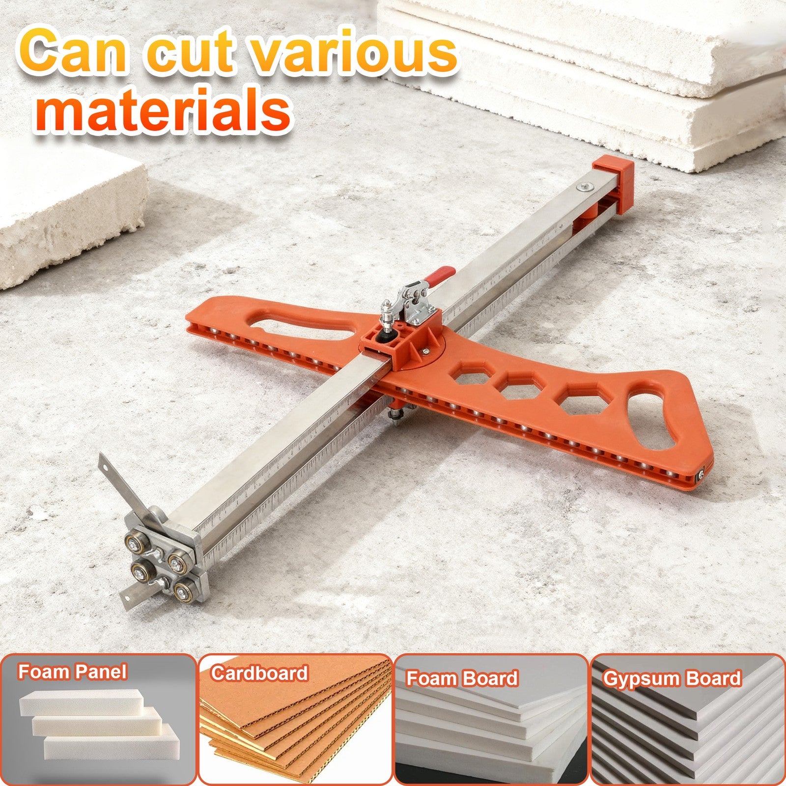 Foldable Gypsum Board Cutter Hand Push Dual Positioning Tool For Drywall Cutting
