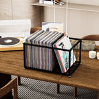 Vinyl Record Storage Rack on Wheels Sturdy Metal Frame Vinyl Organizer LP Holder