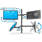 Quad Monitor Desk Mount 4 Monitor Stand Adjustable Screen Stand Can Tilt Swivel