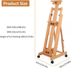 Artist Easel H-Frame Easel Large Studio Heavy-Duty Wood Painting Art Easel Stand