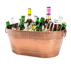 2pcs Vintage Copper Ice Buckets Champagne Cooler Beverage Buckets Home Bar Use