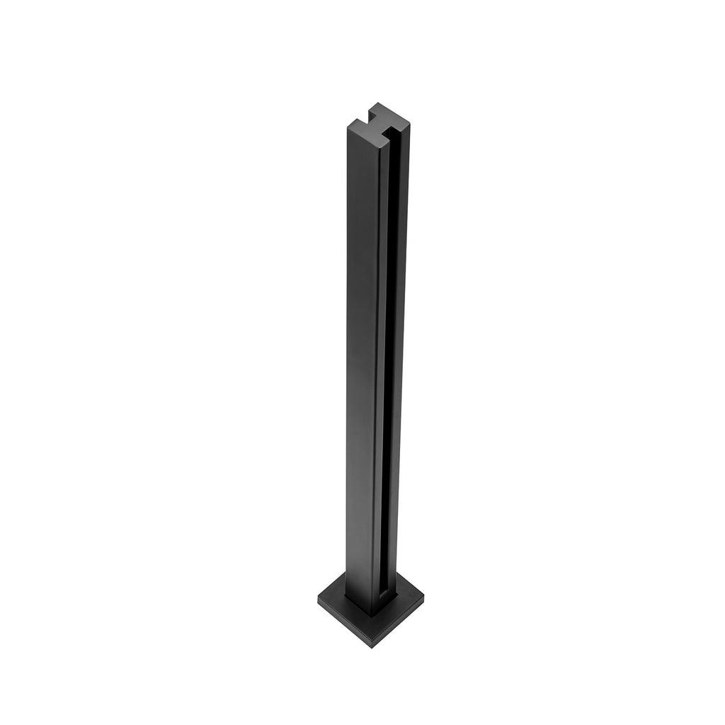 Glass Clamp 37.4" H Railing Bracket for 0.39"-0.47" Glass, Black