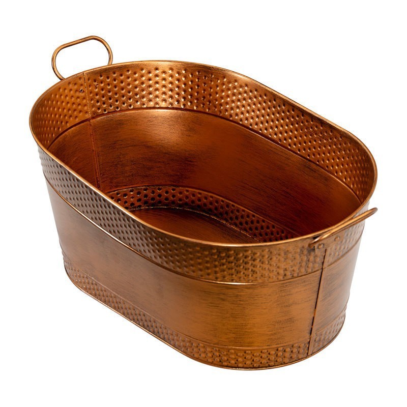 2pcs Vintage Copper Ice Buckets Champagne Cooler Beverage Buckets Home Bar Use