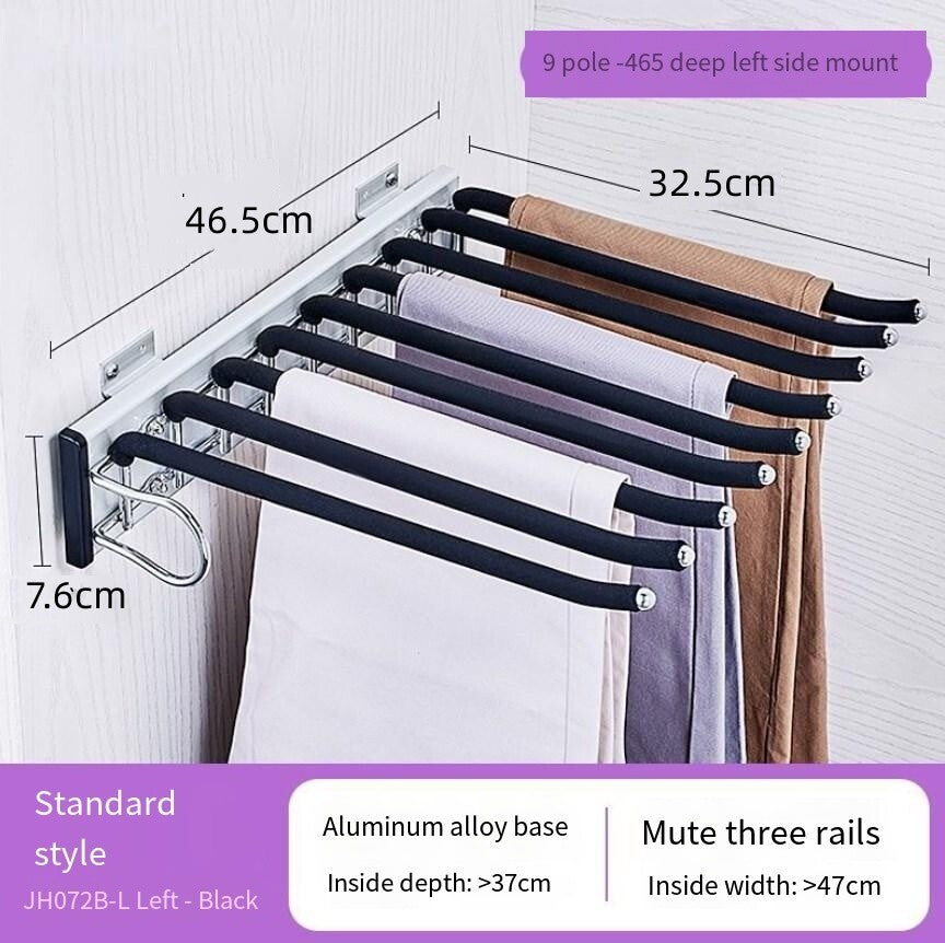 Wardrobe Trousers Rack Closet Put Out Telescopic Pants Shelves Dress Organizer