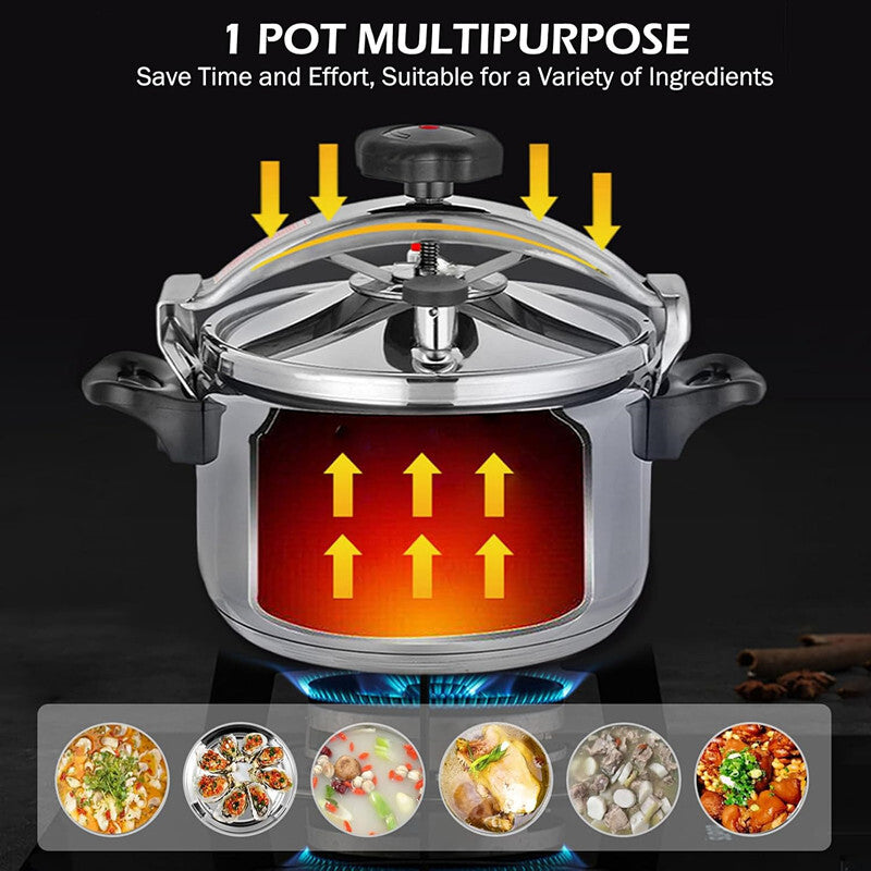 9L Pressure Cooker Thicken Explosion-Proof 304 Stainless Steel One Hand Locking