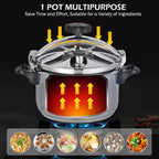 9L Pressure Cooker Thicken Explosion-Proof 304 Stainless Steel One Hand Locking