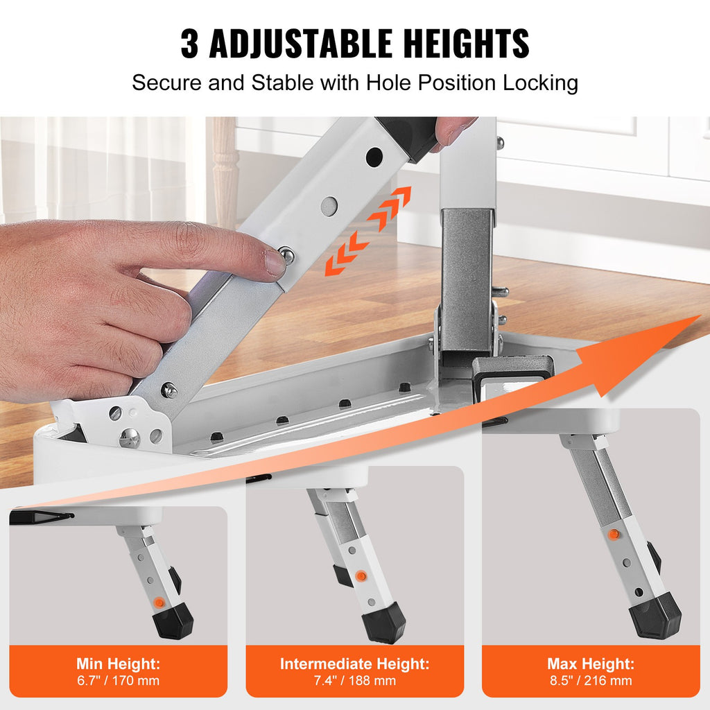 Foldable Step Stool Ladder with Adjustable Heights,150KG Capacity Home
