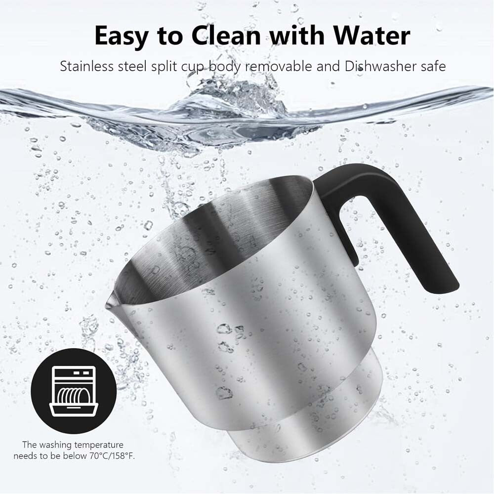 900ML Electric Milk Steamer and Frother Hot and Cold Foam Maker and Milk Warmer