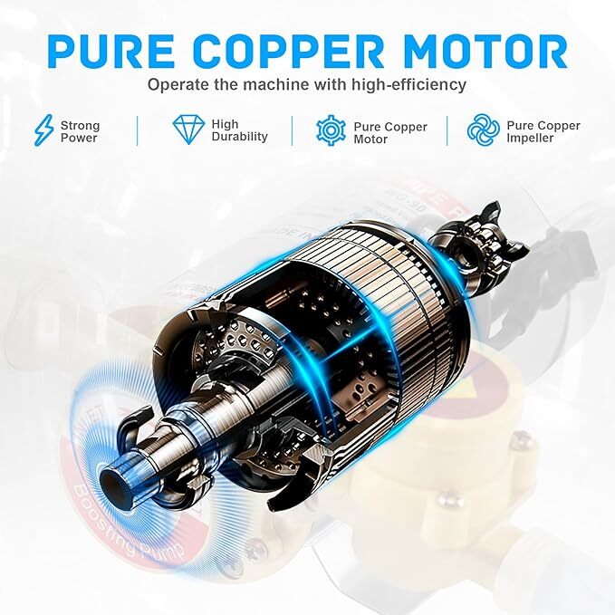 New 150W Stainless Steel Automatic Boost Pump Tap Shower Pressure Water Booster
