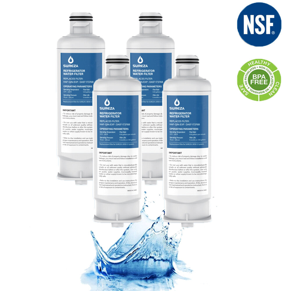 4Pcs x Samsung DA97-17376B DA97-08006C, SRF7300SA HAF-QIN/EXP Refriger Filter
