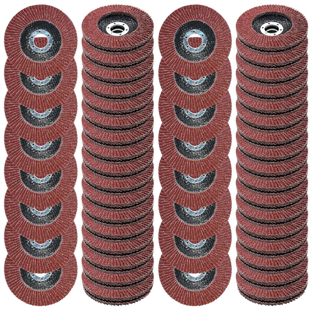 80 Grit Metal Sanding Flap Discs 50PCS 5'' 125MM Abrasive Angle Grinder Wheels