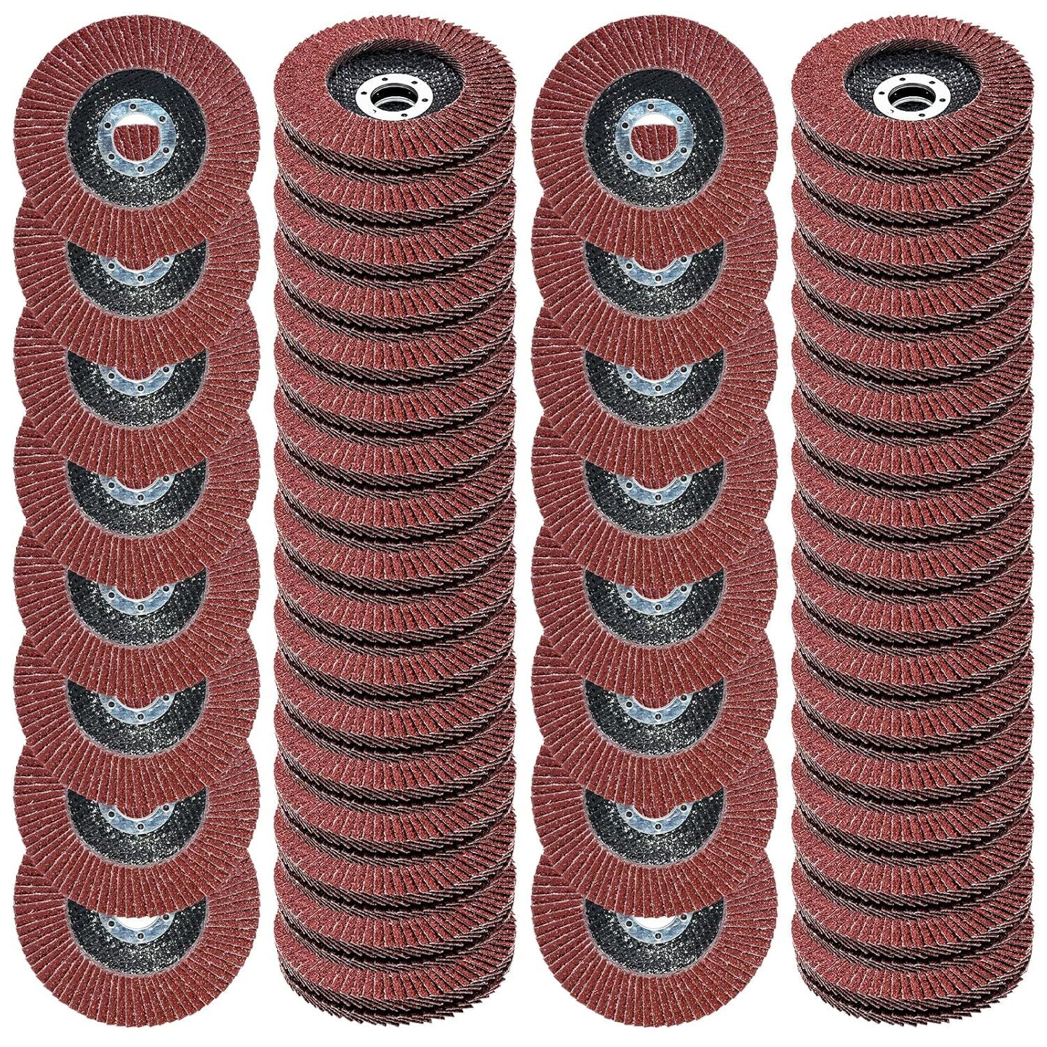 80 Grit Metal Sanding Flap Discs 50PCS 5'' 125MM Abrasive Angle Grinder Wheels