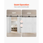 Bi-Folding Sliding Barn Door Track Kit 64" for Four 15" Panels