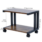 Under Desk Printer Stand 2 Tier Printer Rolling Cart Rack Storage Shelf w/Wheels